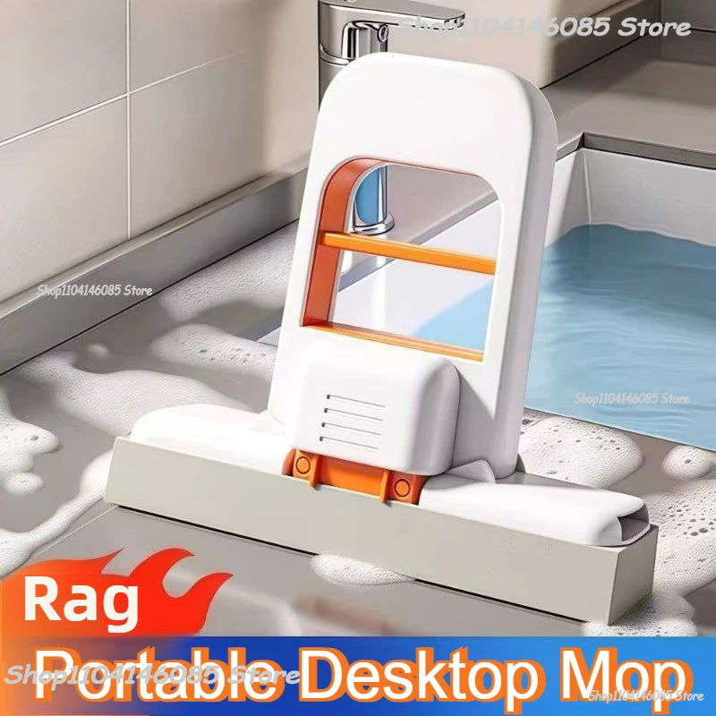 Mini Sponge Mop Hand-Free Wash Mops Mini Portable Super Absorbent Mop for Desktop Floor Bathroom Kitchen Glass Car Cleaning