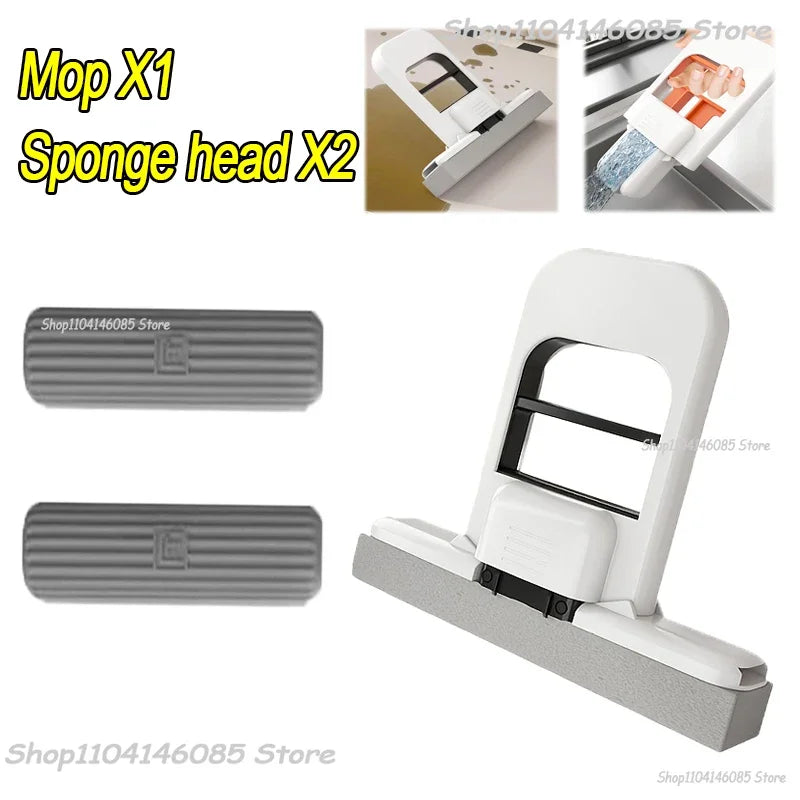Mini Sponge Mop Hand-Free Wash Mops Mini Portable Super Absorbent Mop for Desktop Floor Bathroom Kitchen Glass Car Cleaning