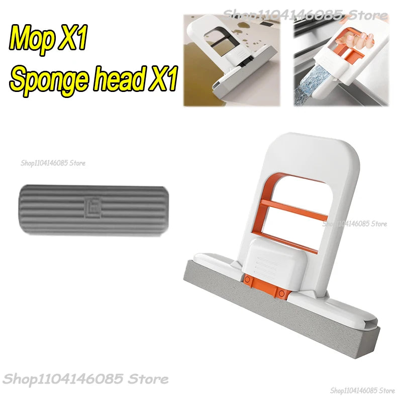 Mini Sponge Mop Hand-Free Wash Mops Mini Portable Super Absorbent Mop for Desktop Floor Bathroom Kitchen Glass Car Cleaning