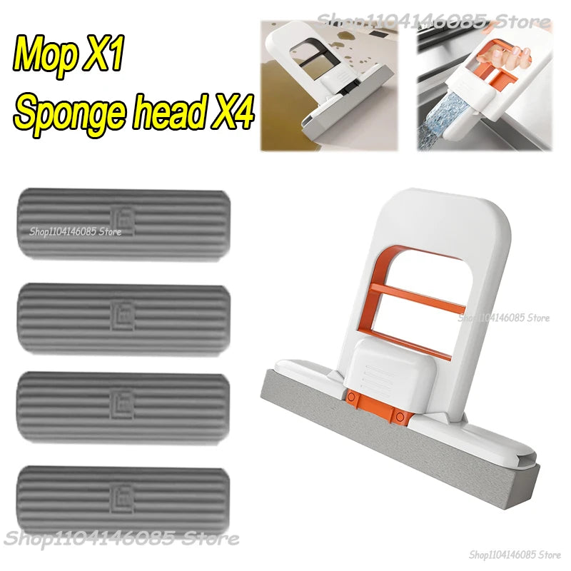 Mini Sponge Mop Hand-Free Wash Mops Mini Portable Super Absorbent Mop for Desktop Floor Bathroom Kitchen Glass Car Cleaning