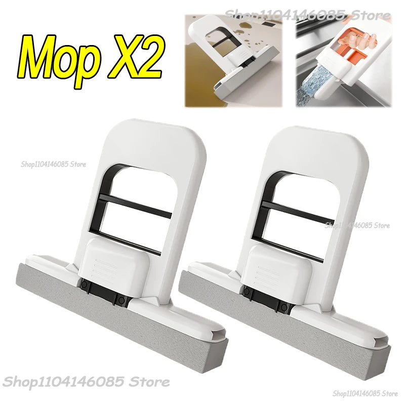 Mini Sponge Mop Hand-Free Wash Mops Mini Portable Super Absorbent Mop for Desktop Floor Bathroom Kitchen Glass Car Cleaning