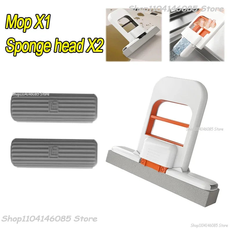 Mini Sponge Mop Hand-Free Wash Mops Mini Portable Super Absorbent Mop for Desktop Floor Bathroom Kitchen Glass Car Cleaning